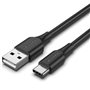 Cabo USB 2.0 Tipo-C Vention CTHBC, USB Tipo-C Macho - USB Macho, Até 60W, 480Mbps, 25cm, Preto