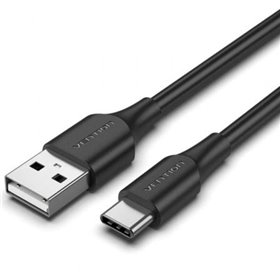 Cabo USB 2.0 Tipo-C Vention CTHBC, USB Tipo-C Macho - USB Macho, Até 60W, 480Mbps, 25cm, Preto