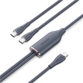 Cabo USB 2.0 Tipo-C Vention CTMBG, USB Tipo-C Macho - 2 x USB Tipo-C Macho, Até 100W, 480Mbps, 1.5m, Preto