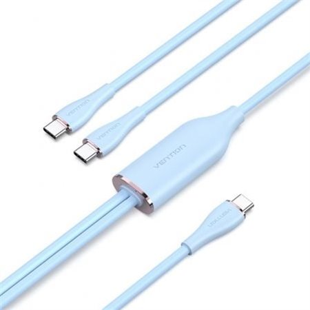 Cabo USB Tipo-C Vention CTMSG, USB Tipo-C Macho - 2 x USB Tipo-C Macho, Até 100W, 480Mbps, 1.5m, Azul