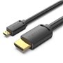 Cabo Micro HDMI 2.0 4K Vention AGIBF, HDMI Macho - Micro HDMI Macho, 1m, Preto