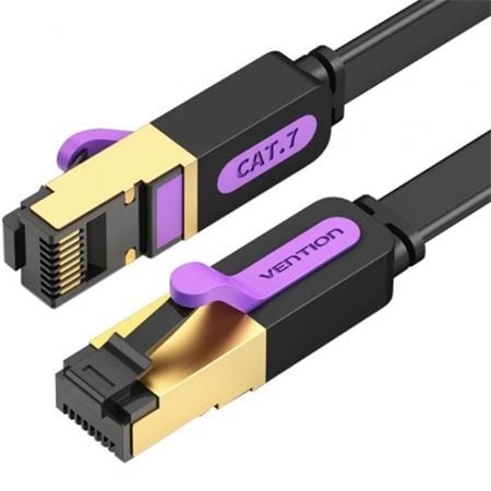 Cabo de Rede RJ45 STP Vention ICABF Cat.7, 1m, Preto
