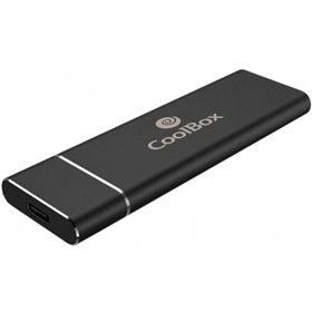 Invólucro do mini disco rígido - hdd - ssd coolbox coo - mcm - sata sata m.2 usb 3.1 gen 2 alumínio preto