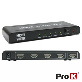 Distribuidor HDMI Amplificado 1 Entrada 4 Saídas 4K Prok