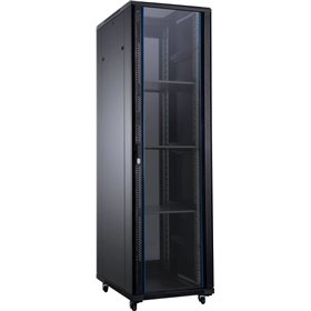 Aiten Data AI6622 Gabinete Rack de Piso de 19" - De 22U a 47U - 4 Ventiladores de 120mm - Porta de Vidro - Trava de Segurança - 