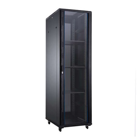 Armário de piso Aiten Data AI6637 37U - Largura 600 - Profundidade 600 - Inclui 2 bandejas fixas - 4 ventoinhas de 120 mm - 1 ba