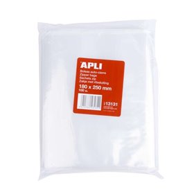Apli Pacote de 100 Sacos Autovedantes 180 x 250 mm - Fechamento Seguro - Seguro para Alimentos