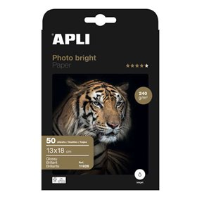 Papel fotográfico Apli Photobright 13 x 18 cm 240g 50 folhas
