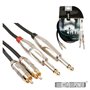 Cabo 2-Jack 6.35Mm Macho / 2-Rca Macho 5M Mn Hq Power