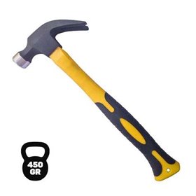 Martelo de orelha tipo americano Blim - Peso 450 Gr - Cabeça de aço forjado - Cabo de fibra de vidro - Cor preta