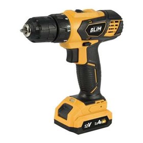 Furadeira a Bateria Blim 12V 1,5Ah - Torque Máximo 28nm - 2 Velocidades 0-400/0-1500rpm - Cor Amarela