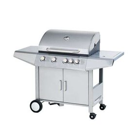Churrasqueira a Gás Inox 5 Queimadores Muvip - Estrutura em Aço Inox - 4 Queimadores Centrais + 1 Queimador Lateral - Grelhas Es