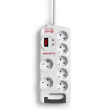 Salicru SPS SAFE Power Strip 7 Protetores Elétricos Ativos de Última Geração - 7 Tomadas Schuko - Cor Branca