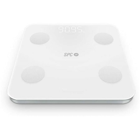 Balança de banheiro inteligente SPC Atenea Fit 3 - Cadastre e identifique até 10 usuários - Design em vidro - Tela LED - Ativaçã