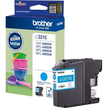 Tinteiro original Brother LC221 Cyan - LC221CBP