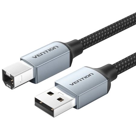 Cabo USB 2.0 Impressora Vention CTTHG, USB Tipo-B Macho - USB Macho, 480Mbps, 2m, Cinza