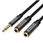 Cabo Stereo Vention BBWBY, Jack 3.5 Macho - 2x Jack 3.5 Fêmea, 30cm, Preto