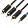 Cabo Stereo Vention BCCBG, Jack 2.5 Macho - 3x RCA Macho, 1.5m, Preto