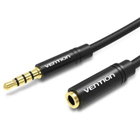 Cabo Stereo Vention BHBBG, Jack 3.5 Macho - Jack 3.5 Fêmea, 1.5m, Preto