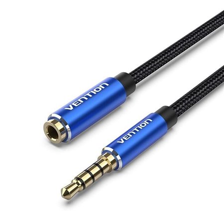 Cabo Stereo Vention BHCLJ, Jack 3.5 Macho - Jack 3.5 Fêmea, 5m, Azul