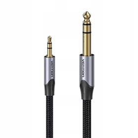 Cabo Stereo Vention BAUHI, Jack 3.5 Macho - Jack 6.3 Macho, 3m, Cinza
