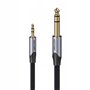 Cabo Stereo Vention BAUHI, Jack 3.5 Macho - Jack 6.3 Macho, 3m, Cinza