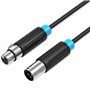 Cabo Stereo Vention BBFBH, XLR Macho - XLR Fêmea, 2m, Preto
