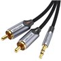 Cabo Audio Vention BCNBG, 2x RCA Macho - Jack 3.5 Macho, 1.5m, Cinza