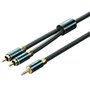 Cabo Audio Vention BCSGF, 2x RCA Macho - Jack 3.5 Macho, 1m, Verde e Preto