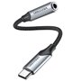 Conversor Vention BGMHF, Jack 3.5 Fêmea - USB Tipo-C Macho, 1m, Cinza