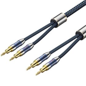 Cabo Stereo Vention BLBLI, 2x Banana Macho - 2x Banana Macho, 3m, Azul e Preto