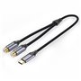 Cabo Conversor Vention BGVHG, 2x RCA Fêmea - USB Tipo-C Macho, 1.5m, Cinza