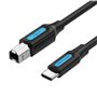 Cabo USB 2.0 Tipo-C Vention CQUBH, USB Tipo-B Macho - USB Tipo-C Macho, 480Mbps, 2m, Preto