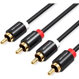 Cabo Stereo Vention VAB-R06-B200, 2x RCA Macho - 2x RCA Macho, 2m, Preto
