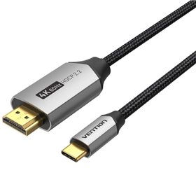 Cabo Conversor HDMI 2.0 4K Vention CRBBG, USB Tipo-C Macho - HDMI Macho, 1.5m, Preto