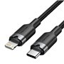 Cabo USB Tipo-C Lightning Vention LALBF, USB Tipo-C Macho - Lightning Macho, 27W, 480Mbps, 1m, Preto