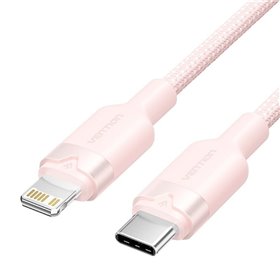 Cabo USB Tipo-C Lightning Vention LALPF, USB Tipo-C Macho - Lightning Macho, 27W, 480Mbps, 1m, Rosa