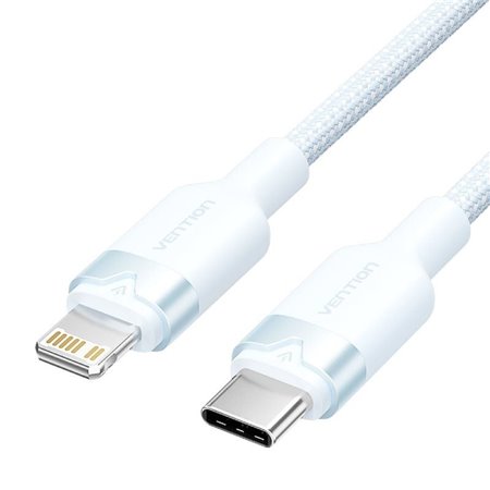 Cabo USB Tipo-C Lightning Vention LALSH, USB Tipo-C Macho - Lightning Macho, 27W, 480Mbps, 2m, Azul