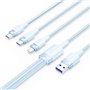 Cabo USB 2.0 Lightning Vention CTPLG, USB Macho, USB Tipo-C Macho - MicroUSB Macho - Lightning Macho, 1.5m, Azul