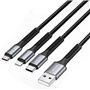 Cabo USB 2.0 Lightning Vention H18BAV, USB Tipo-C Macho, Lightning Macho - MicroUSB Macho - USB Macho, 1.2m, Preto