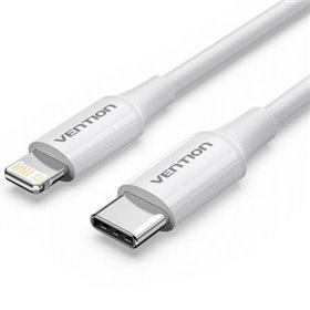 Cabo USB 2.0 Tipo-C Lightning Vention LAJWF, USB Tipo-C Macho - Lightning Macho, Até 27W, 480Mbps, 1m, Branco