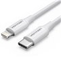 Cabo USB 2.0 Tipo-C Lightning Vention LAJWF, USB Tipo-C Macho - Lightning Macho, Até 27W, 480Mbps, 1m, Branco
