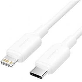 Cabo USB 2.0 Tipo-C Lightning Vention LAKWH, USB Tipo-C Macho - Lightning Macho, Até 27W, 480Mbps, 2m, Branco