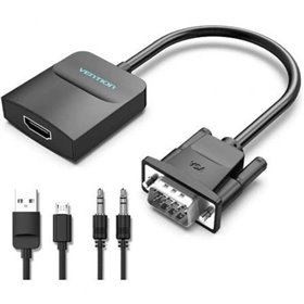 Cabo Conversor Vention ACNBD, VGA Macho - HDMI Fêmea, 50cm, Preto