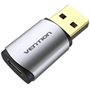 Placa de Som Vention CDMH0, USB Macho - USB Tipo-C Fêmea