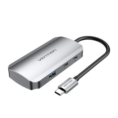 Hub USB Tipo-C Vention TNDHB, 3xUSB, 1xUSB Tipo-C, 1xUSB Tipo-C PD