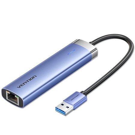 Hub USB 3.0 Vention TGFSB, 3xUSB, 1xRJ45, 1xUSB Tipo-C PD