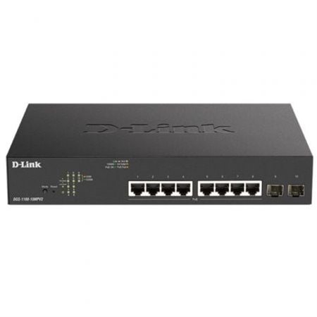 Switch D-Link DGS-1100-10MPV2 10 Portas/RJ-45 Gigabit 10/100/1000 PoE/SFP