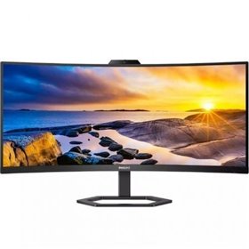 Philips 34E1C5600HE Monitor profissional ultrawide curvo de 34"/ WQHD/ Webcam/ Multimídia/ Altura ajustável/ Preto
