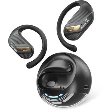 Fones de ouvido esportivos Bluetooth Vention OpenBeat O12 NBUB0 com estojo de carregamento/preto